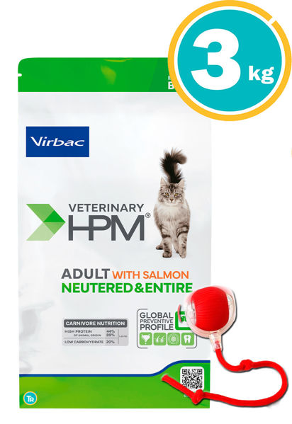 Imagen de HPM Virbac Gato Adulto Salmón 3kg + pelota interactiva