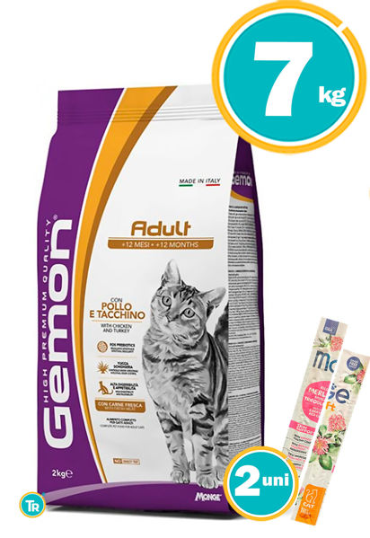 Imagen de GEMON Alimento ADULT CHICKEN Y TURKEY 7KG + Sticks monge