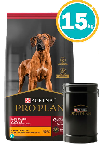 Imagen de PRO PLAN Perros Adulto Razas Grandes 15 Kg + Tarrina