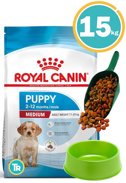 Imagen de ROYAL CANIN Cachorros Medianos 15kg + Comedero y pala