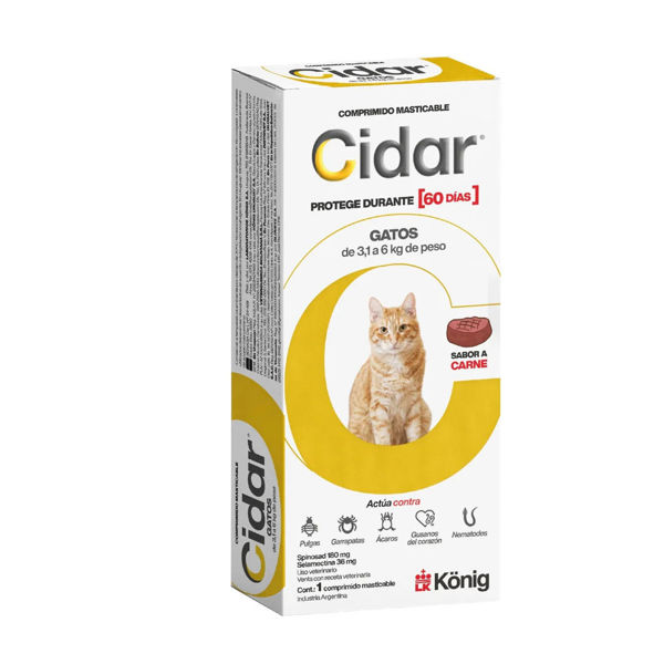 Imagen de Cidar Antiparasitario externo/interno para gatos  3.1 a 6kg