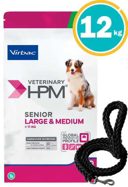 Imagen de HPM Virbac Perro Senior Razas Grandes 12 kg + Correa trenzada