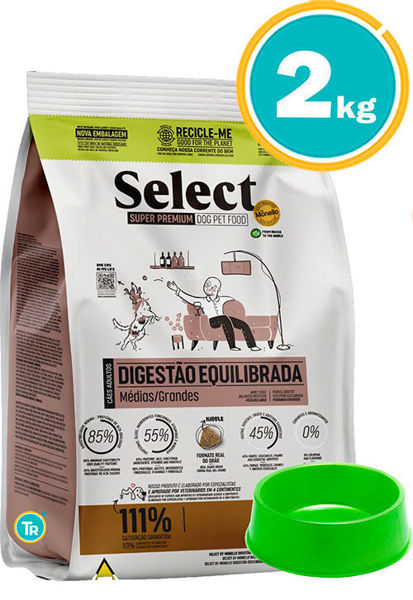 Imagen de SELECT PERRO DIG.EQUILIBRADA ADULTO  MED/GRAN  2KG + comedero