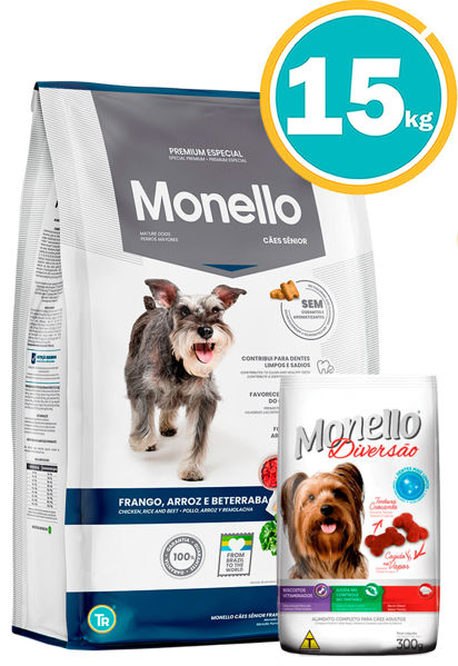 Imagen de MONELLO Perro Senior 15Kg +  Snack Mon Diversao