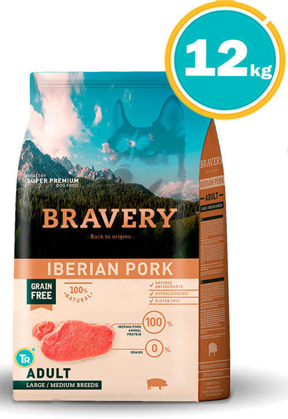 Imagen de BRAVERY DOG ADULT LARGE/MEDIUM IBERIAN CERDO 12KG