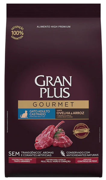 Imagen de GRAN PLUS CAT ADULTO GOURMET CASTRADO 10.1KG (CORDERO Y ARROZ)