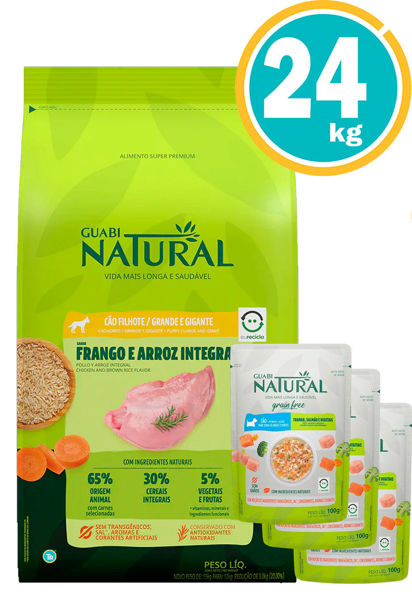 Imagen de GUABI Alimento Perro Cachorro Raza Grande 24 kg + Salsas Guabi grain Free