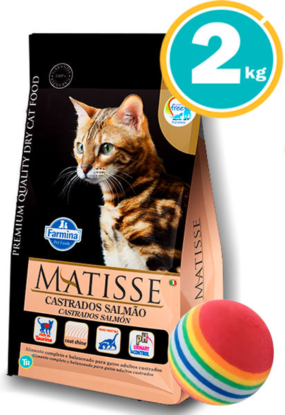 Imagen de MATISSE Gato Castrado Salmón 2 kg + Pelota