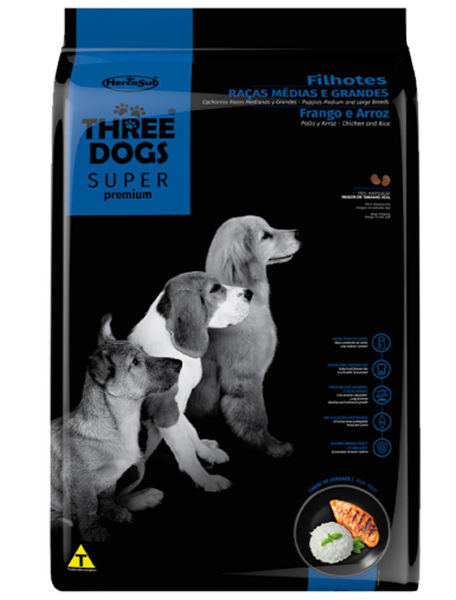 Imagen de THREEDOGS SUPER PREMIUM CACHORRO 20KG (17+3 FRACC)