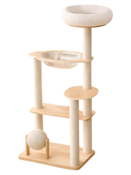 Imagen de Rascador super cúpula gato 4 niveles con cama