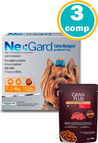 Imagen de ANTIPULGAS Y GARRAPATAS NEXGARD Perros 2 - 4 kg PROMO 3 comp + salsa gran plus