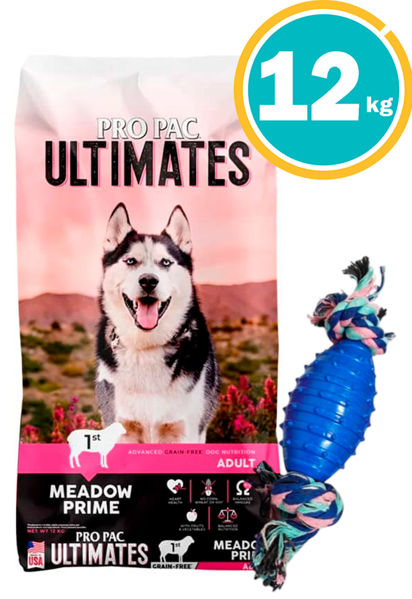 Imagen de PRO PAC Meadow Prime Para Perro Adultos 12Kg + Juguete granada con nudo
