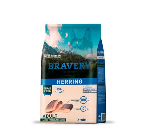 Imagen de BRAVERY DOG ADULTO  LARGE/MEDIUM HERRING 4KG