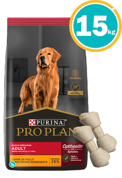 Imagen de PRO PLAN Complete Perro Adulto Razas Medianas 15  Kg + Hueso digerible