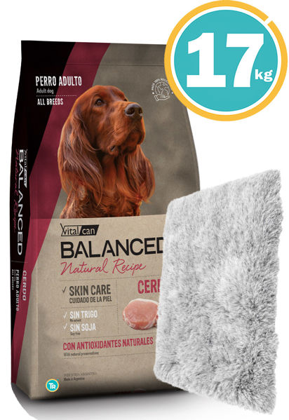 Imagen de Balanced Natural Recipe perro CERDO 17KG + colchoneta peluda