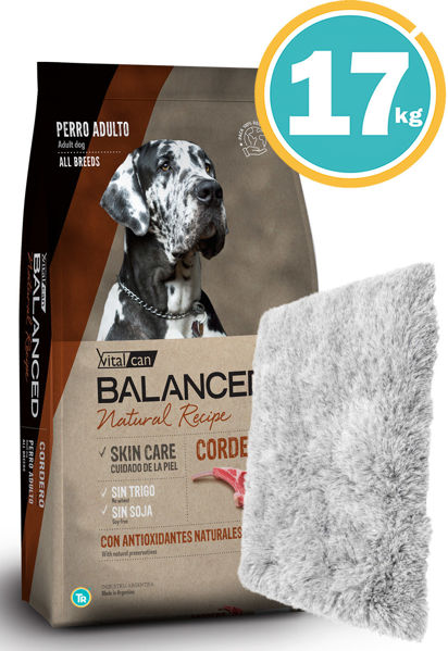 Imagen de Balanced NATURAL RECIPE Perro CORDERO 17kg + Colchoneta peluda