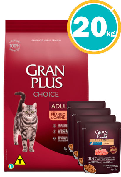 Imagen de GRAN PLUS Choice Alimento Adulto 20kg KIT (Pollo Y Carne)