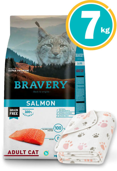 Imagen de BRAVERY Gato Adulto Salmón 7kg + Manta AlliSandro