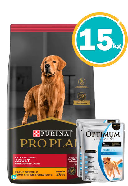 Imagen de PRO PLAN Complete Perro Adulto Razas Medianas 15  Kg + Salsa Optimum