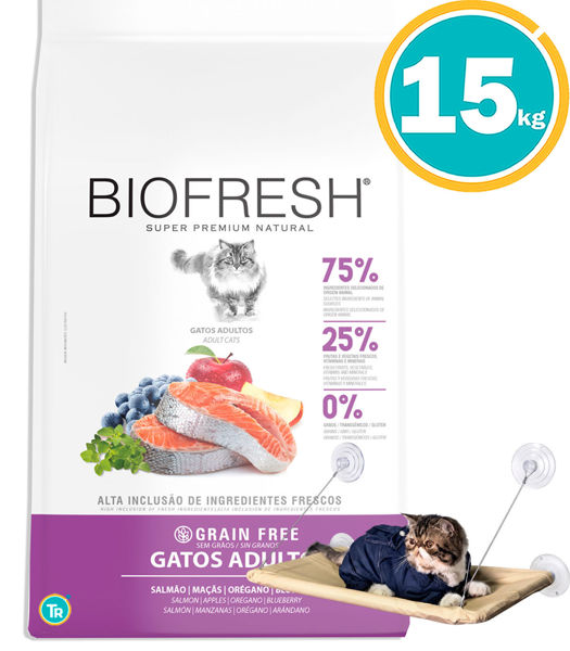 Imagen de BIOFRESH Gato Adulto 15 Kg Salmon + Cama aérea